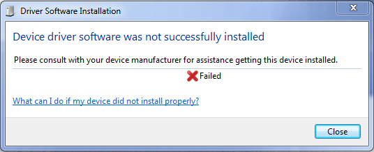 device failed